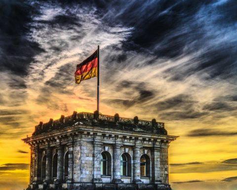 belgium flag on top of the building