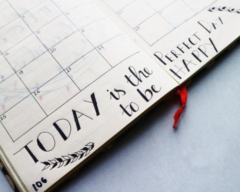 writings in a planner