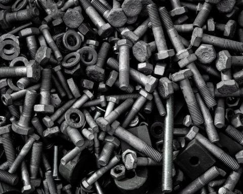 heap of assorted mechanical fasteners