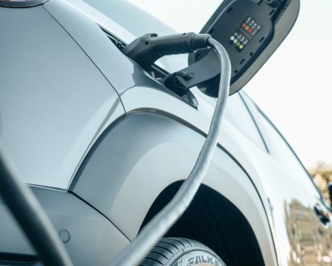 an electric car charging