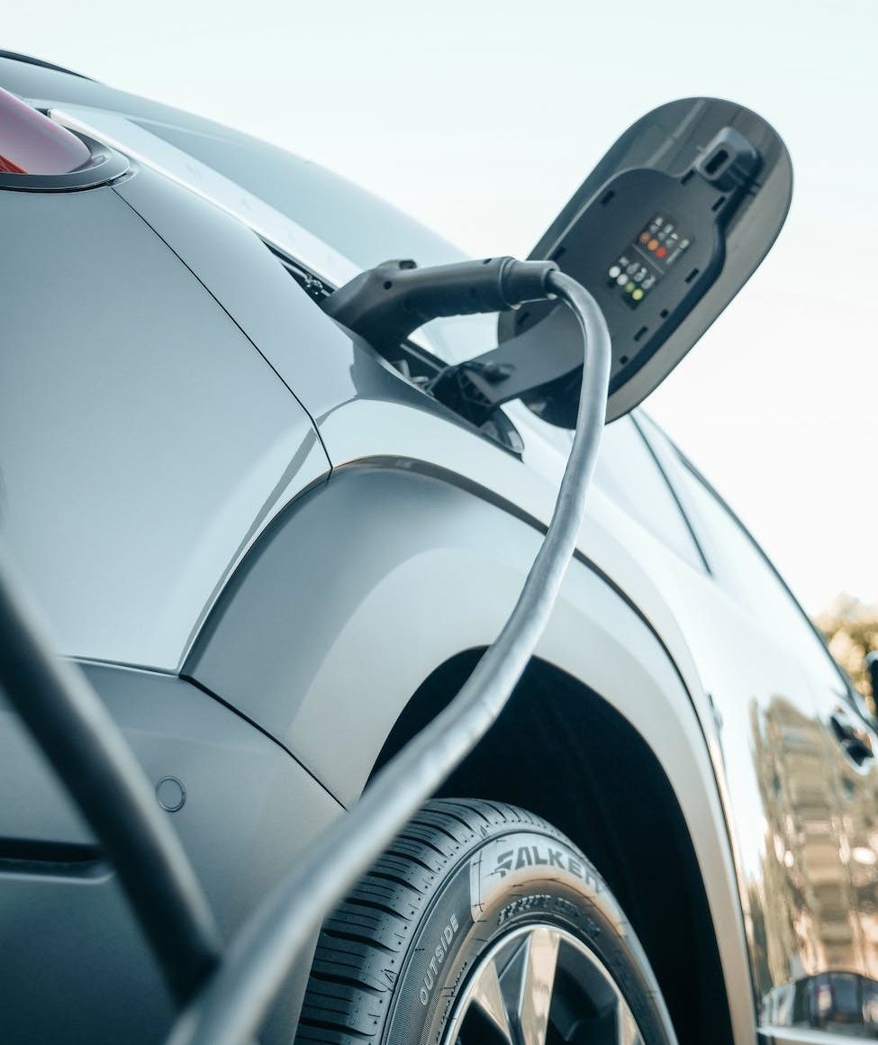 an electric car charging