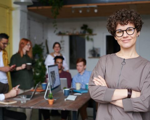 photo of woman wearing eyeglasses