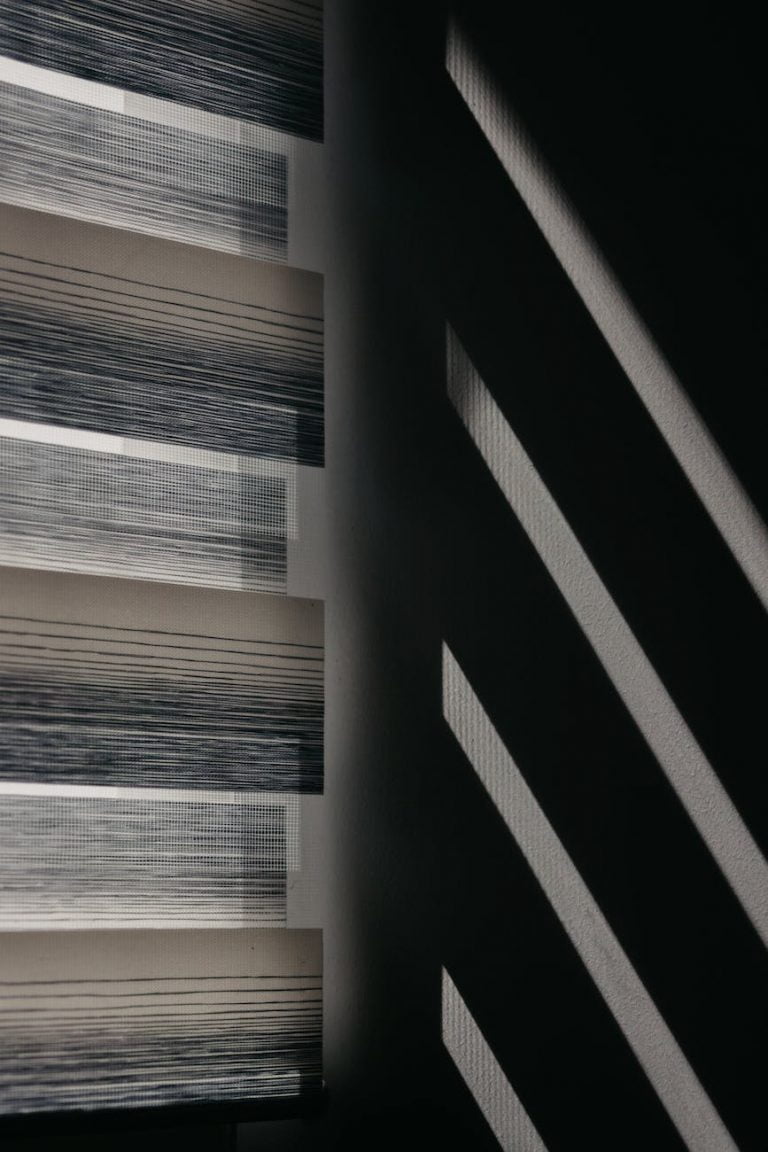 a window with roller blinds