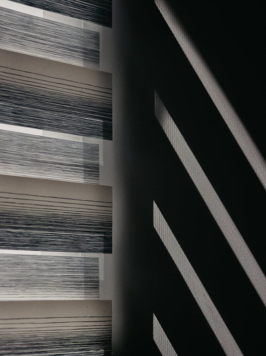 a window with roller blinds