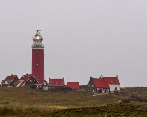 the eierland lighthouse in eierland texel netherlands